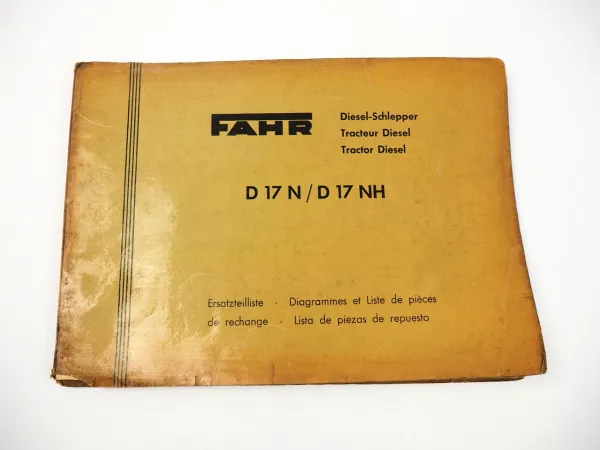 Fahr D17N D17NH Dieselschlepper Ersatzteilliste Lista Piezas Liste Pieces 1955