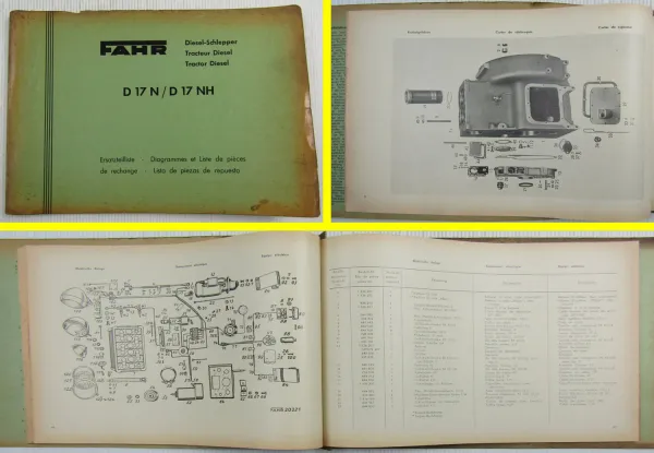 Fahr D17N D17NH Dieselschlepper Lista Piezas Ersatzteilliste Liste Pieces 1955