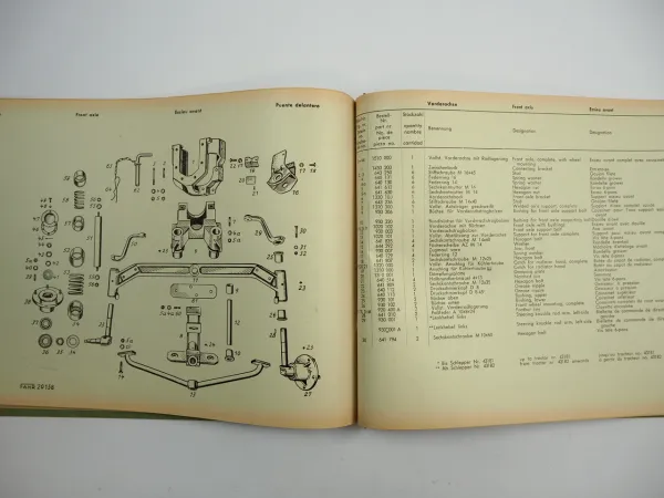Fahr D180H Dieselschlepper AKD112Z Motor Ersatzteilliste Ersatzteilkatalog 1955