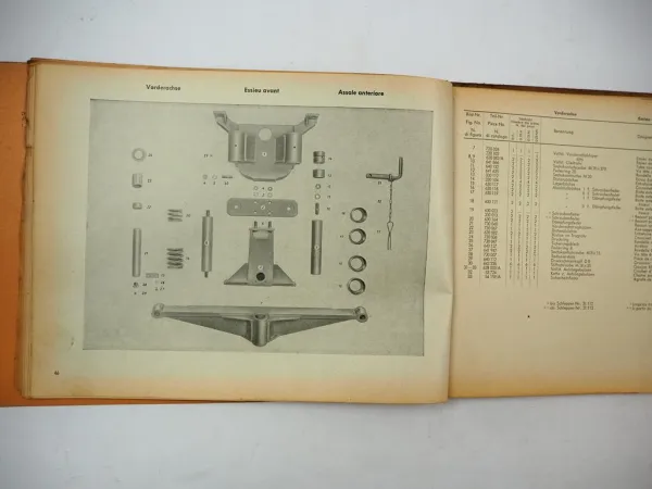 Fahr D25 H N NH Dieselschlepper Ersatzteilliste Liste Pieces de Rechange 1957