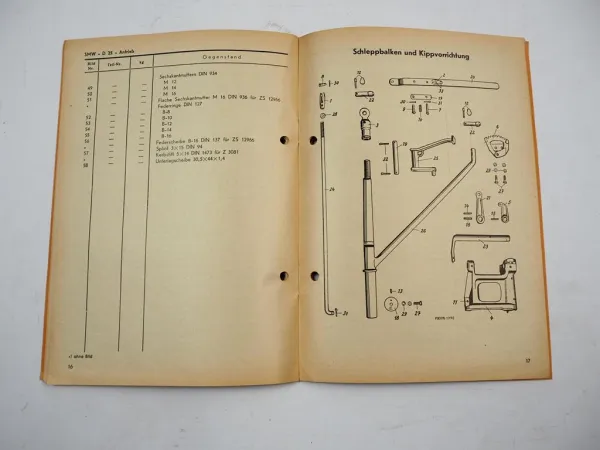 Fahr D25 Schlepper Mähwerk SMW D25 Betriebsanleitung Ersatzteilliste 1953