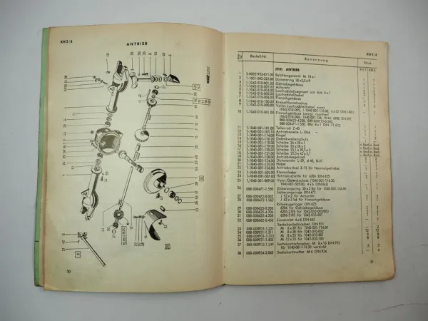 Fahr KH 2 4 6 Kreiselheuer ab Serie 62A Betriebsanleitung Ersatzteilliste 1968
