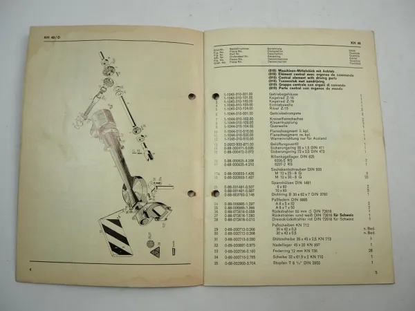 Fahr KH 40 40D Kreiselheuer Ersatzteilliste Parts List Pieces de Rechange 1969