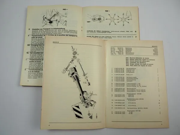 Fahr KH 4S 4SD Kreiselheuer Betriebsanleitung Ersatzteilliste 1970