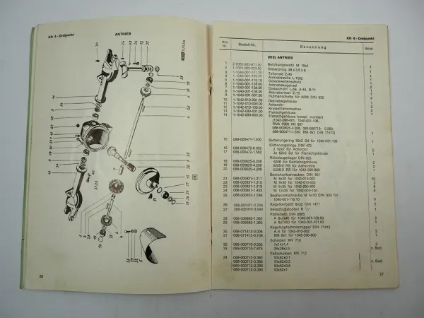 Fahr KH2 KH4 Dreipunkt Kreiselheuer Betriebsanleitung Ersatzteilliste 1967