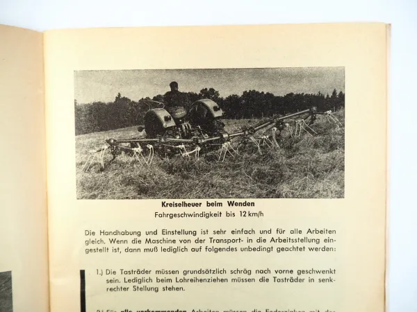 Fahr KH2 KH4 KH6 Kreiselheuer Betriebsanleitung Ersatzteilliste 1964