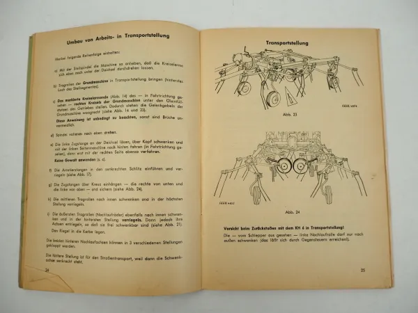 Fahr KH2 KH4 KH6 Kreiselheuer Betriebsanleitung Ersatzteilliste 1964