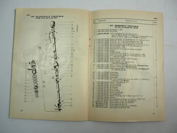 Fahr KH2 KH4 KH6 Kreiselheuer Betriebsanleitung Ersatzteilliste 1966