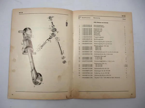 Fahr KH20 Kreiselheuer Betriebsanleitung Ersatzteilliste 1968