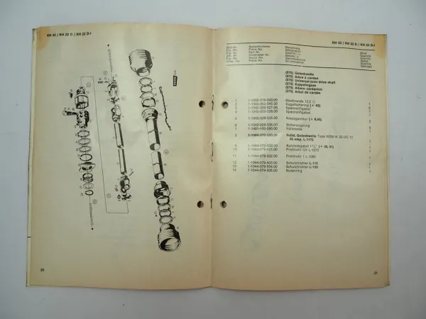 Fahr KH22 KH22D-I Kreiselheuer Ersatzteilliste Ersatzteilkatalog 1973