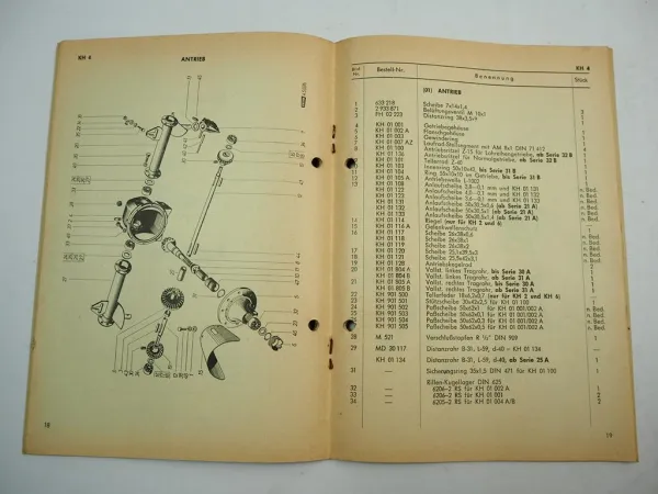 Fahr KH4 Kreiselheuer Betriebsanleitung Ersatzteilliste Ersatzteillkatalog 1963