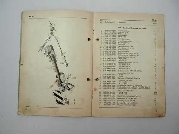 Fahr KH40 KH40D Kreiselheuer Betriebsanleitung Ersatzteilliste 1968