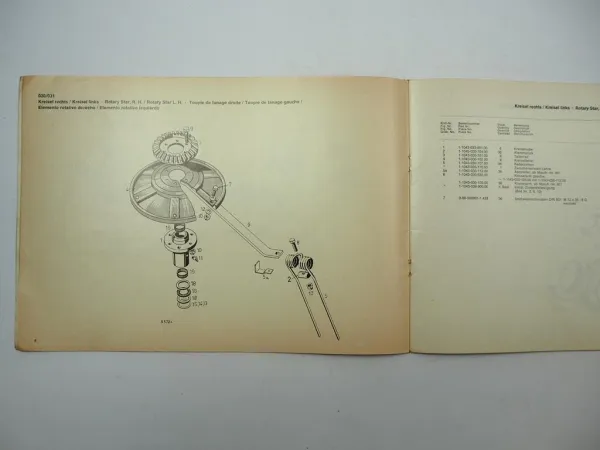 Fahr KH60 Kreiselheuer Ersatzteilliste Ersatzteilkatalog 1977