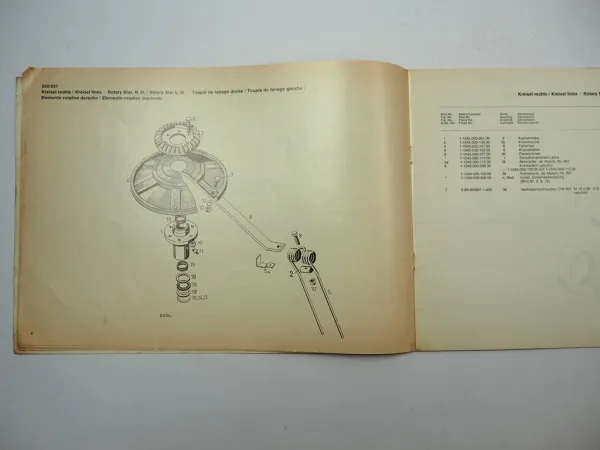 Fahr KH60 Kreiselheuer Ersatzteilliste Ersatzteilkatalog 1977