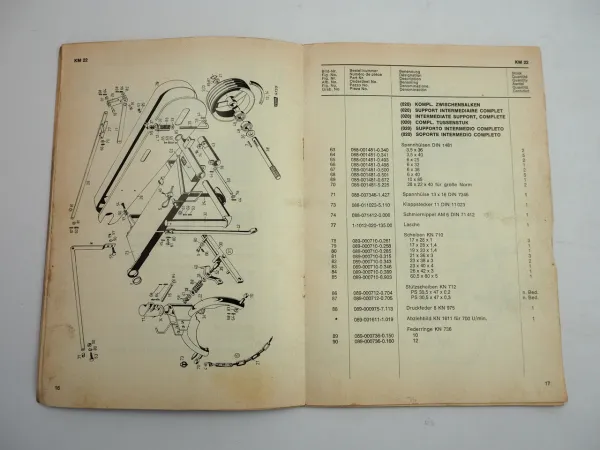 Fahr KM 22 Kreiselmäher Ersatzteilliste Spare Parts List 1969