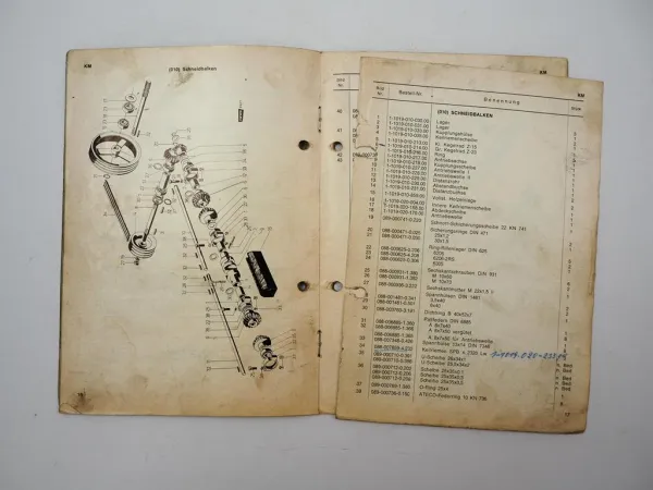 Fahr KM Kreiselmäher Betriebsanleitung Ersatzteilliste 1966