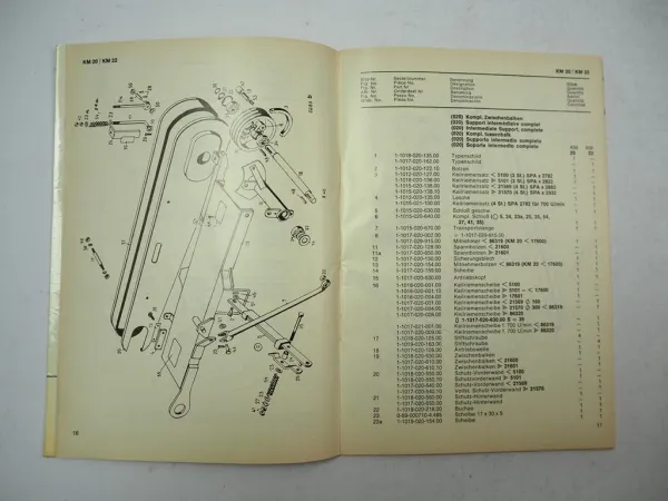 Fahr KM20 KM22 Kreiselmäher Ersatzteilliste Ersatzteilkatalog Parts List 1975