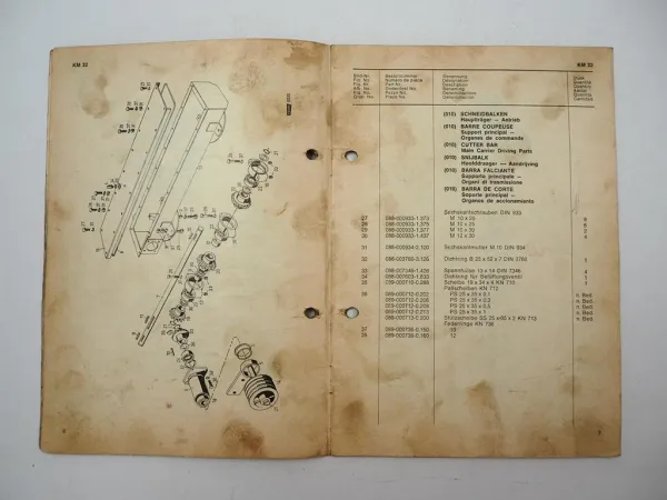 Fahr KM22 Kreiselmäher Ersatzteilliste Ersatzteilkatalog 1970