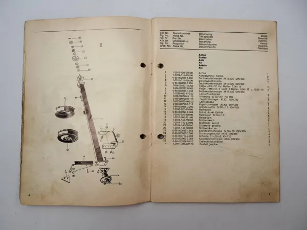 Fahr Köla Rivale 30 Hochdruckpresse Ersatzteilliste Ersatzteilkatalog 1971