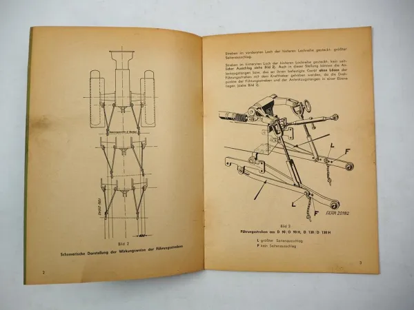 Fahr Kraftheber für D 90 130 160 180 270 Schlepper Betriebsanleitung 1960
