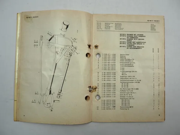 Fahr KS 60 80 D D-I Kreiselschwader Ersatzteilliste Ersatzteilkatalog 1974