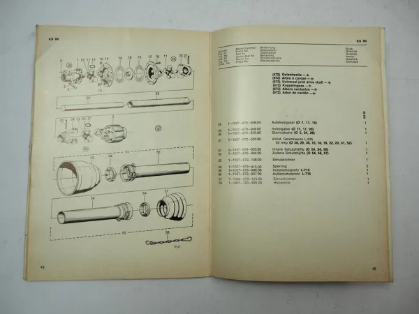 Fahr KS 60 80 D Kreiselschwader Ersatzteilliste Ersatzteilkatalog Parts List 1973