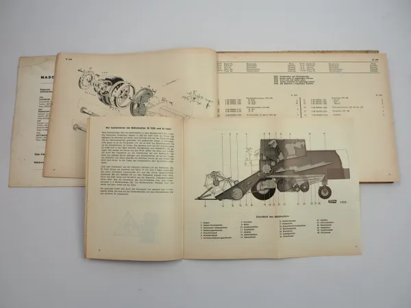 Fahr M 1000 1200 Mähdrescher Betriebsanleitung Ersatzteilliste 1969