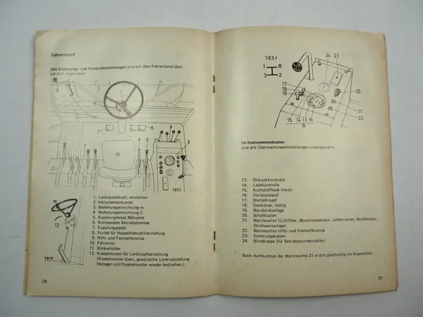 Fahr M 900 922 M1002 Mähdrescher Betriebsanleitung Bedienungsanleitung 1975