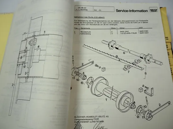 Fahr Mähdrescher Technische Mitteilungen 1974-85 M 600 750 900 1000 1102 1202 1300 1320 1302H 1322 1322H 1620H
