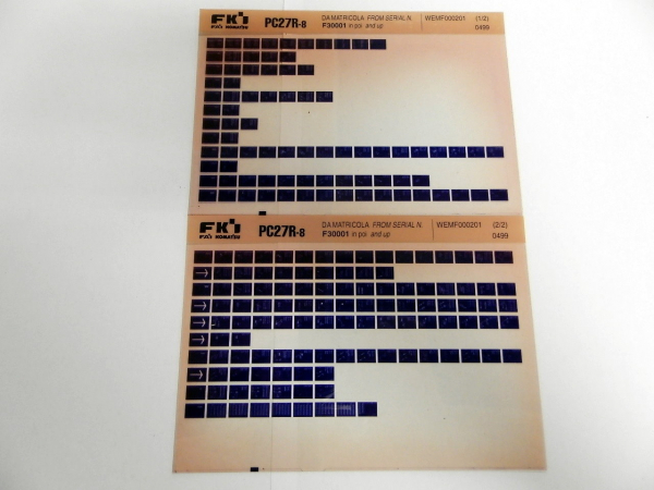 FAI FKI Komatsu PC27R-8 Catalogo Ricambi Spare Parts Catalog Microfiche