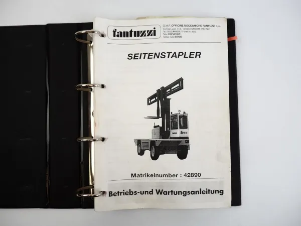 Fantuzzi SF90 Seitenstapler + Motor Betriebsanleitung Ersatzteilliste 1997