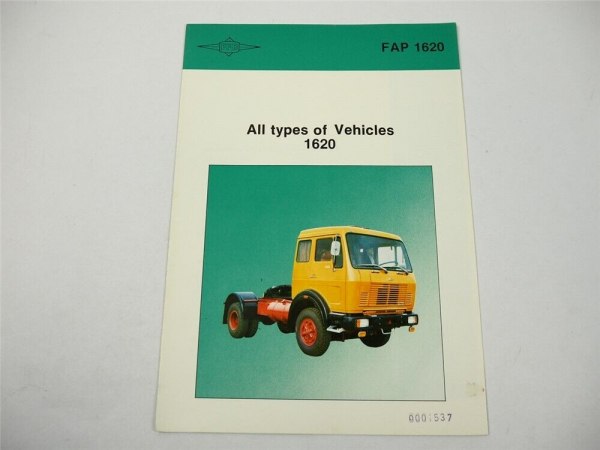 FAP Famos 1620 LKW Truck Prospekt Brochure 1987 Beograd Jugoslawien