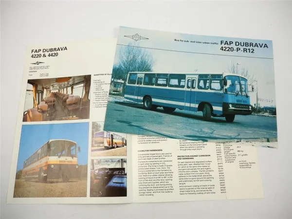 FAP Famos Dubrava 4220 4420 Omnibus Prospekt Brochure 1987 Beograd Jugoslawien