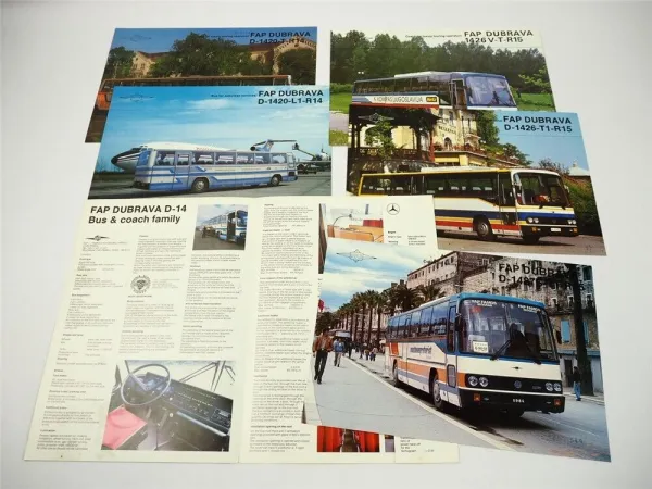 FAP Famos Dubrava D-14 Omnibus Coach Prospekt Brochure 1986 Beograd Jugoslawien