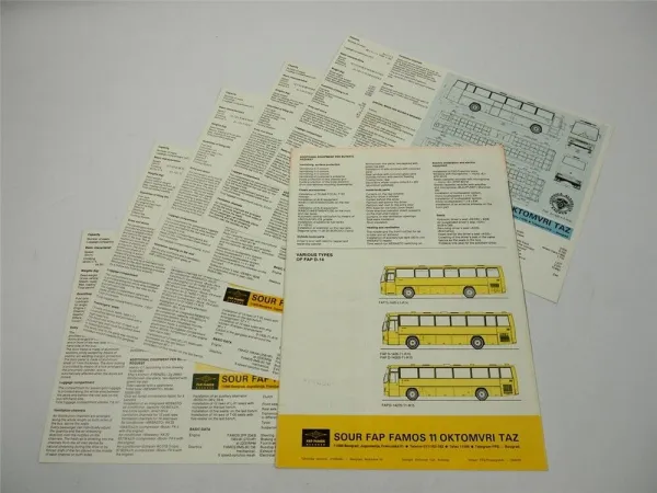 FAP Famos Dubrava D-14 Omnibus Coach Prospekt Brochure 1986 Beograd Jugoslawien