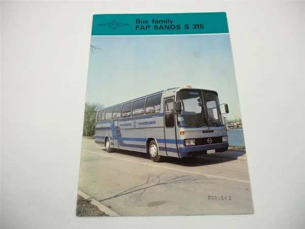 FAP Famos Sanos S315 Omnibus Prospekt Brochure 1987 Beograd Jugoslawien