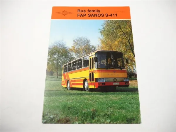 FAP Famos Sanos S411 Omnibus Prospekt Brochure 1987 Beograd Jugoslawien