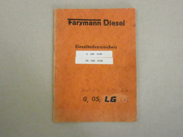 Farymann G30 G40 Dieselmotor Ersatzteilliste