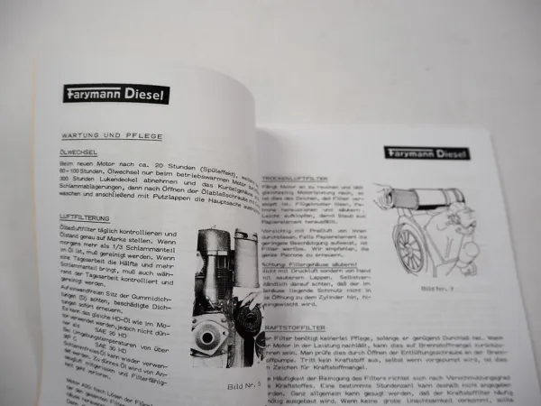 Farymann L12 L14 L20 L30 Dieselmotor Bedienungsanleitung & Ersatzteilliste 1976