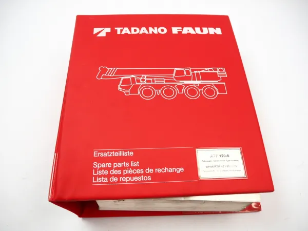 Faun ATF 120-5 Mobilkran Ersatzteilliste Ersatzteilkatalog Spare Parts List