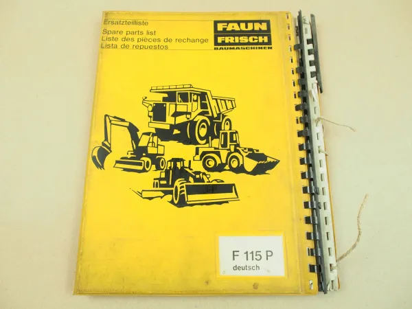 Faun F 115P Lader Ersatzteilkatalog Ersatzteilliste Spare Parts 1979