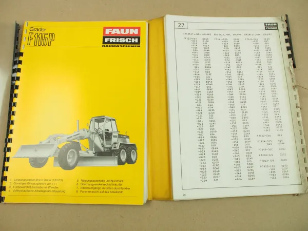 Faun F 115P Lader Ersatzteilkatalog Ersatzteilliste Spare Parts 1979