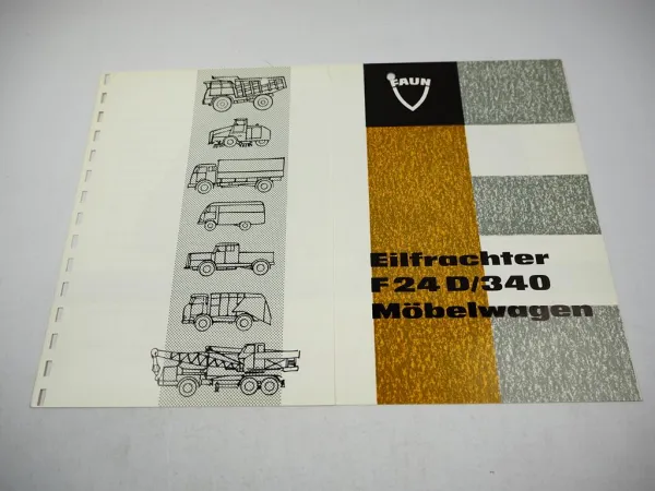 Faun F 24 D/340 Eilfrachter Möbelwagen Prospekt Technische Daten 1950er Jahre