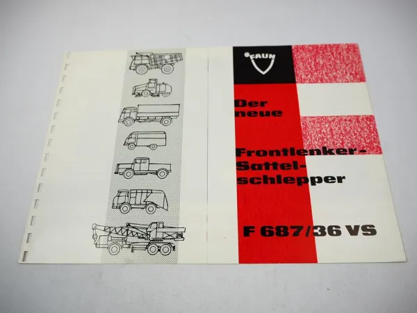 Faun F 687/36 VS Frontlenker-Sattelschlepper Prospekt Technische Daten 1950er J.