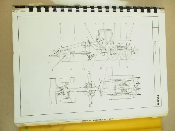 Faun F105 Grader Ersatzteilliste Parts List Pieces rechange wohl um 1979