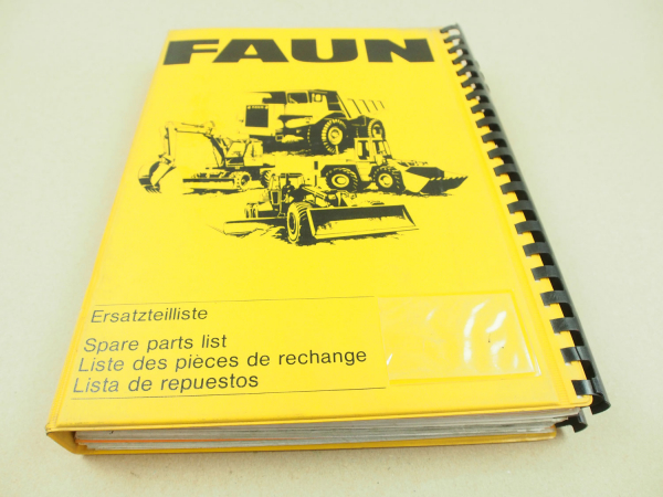 Faun F1110 Radlader Ersatzteilliste Teilekatalog Parts List Pieces rechange 1984