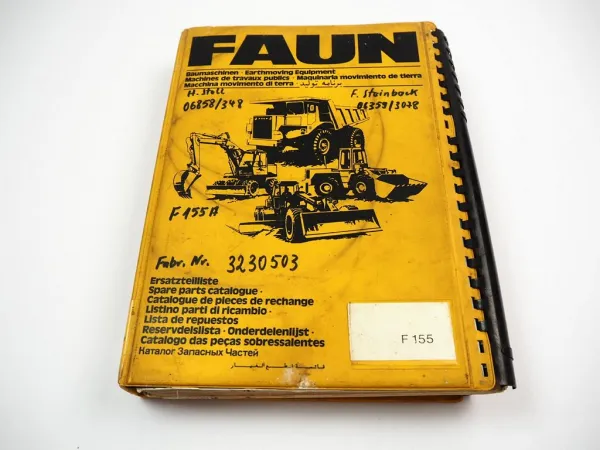Faun F155 Grader Ersatzteilliste Teilekatalog Parts List Pieces rechange 1983