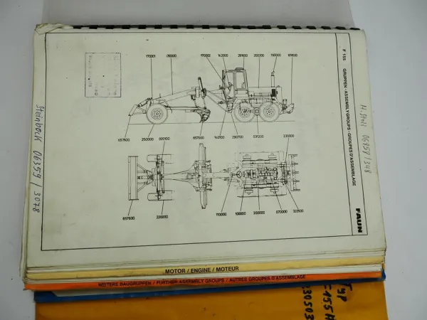 Faun F155 Grader Ersatzteilliste Teilekatalog Parts List Pieces rechange 1983
