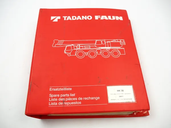 Faun HK 35 Mobilkran Ersatzteilliste Ersatzteilkatalog Spare Parts List 1997