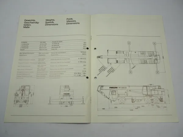 Faun HK030.03 Autokran Mobilkran Hydraulikkran Prospekt Brochure 1982